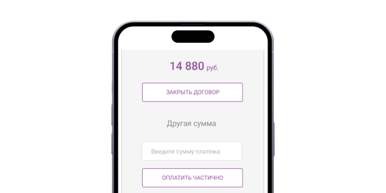 Личный кабинет Incognito - выбор суммы к оплате